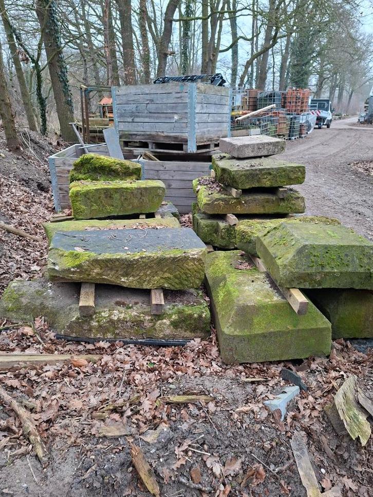 Bentheimer steendelen - Unieke bouwmaterialen, Tuin en Terras, Grind, Keien en Split, Gebruikt, Overige typen, Bruin, Ophalen