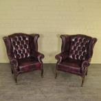 Chesterfield Fauteuil Set Leder in div kleuren op voorraad, Ophalen