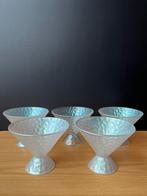 Set van 5 vintage parelmoer ijscoupes, Overige typen, Ophalen of Verzenden, Overige stijlen, Glas