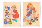 2 fantasiekaarten serie poppenmoedertje Willy Schermelé, Verzamelen, Ophalen of Verzenden, 1940 tot 1960, Sterren en Beroemdheden