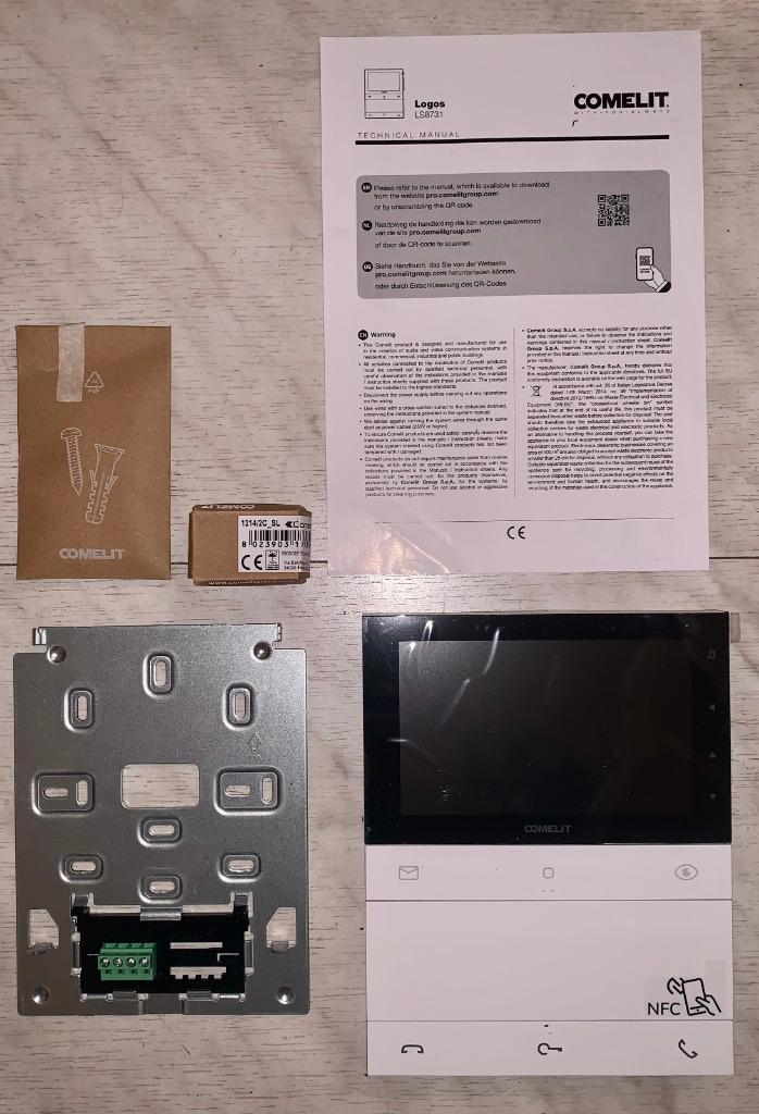 Intercom Comelit LS8731 handsfree videophone + afdekplaat, Huis en Inrichting, Deurbellen, Nieuw, Bedraad, Terugspreekfunctie