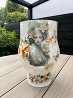 Decoupage vaas, Huis en Inrichting, Ophalen, Wit, Minder dan 50 cm