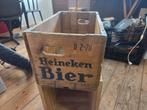 Vintage Heineken Bierkrat hout, Minder dan 50 cm, Gebruikt, Metaal, Minder dan 50 cm