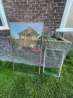 Gelaagd glas 2 stukken zie omschrijving voor afmeting, Ophalen of Verzenden, Zo goed als nieuw, Hout, Vogelkooi