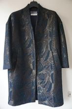 Jas Pomandère blauw bruin goud maat 42 - oversized coat wol, Pomandère, Blauw, Maat 42/44 (L), Ophalen of Verzenden