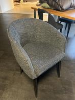 LEDA - Eetkamerstoelen set van 4 - Stof Rough 37 - Zwart, Ophalen, Blauw, Nieuw, Vier