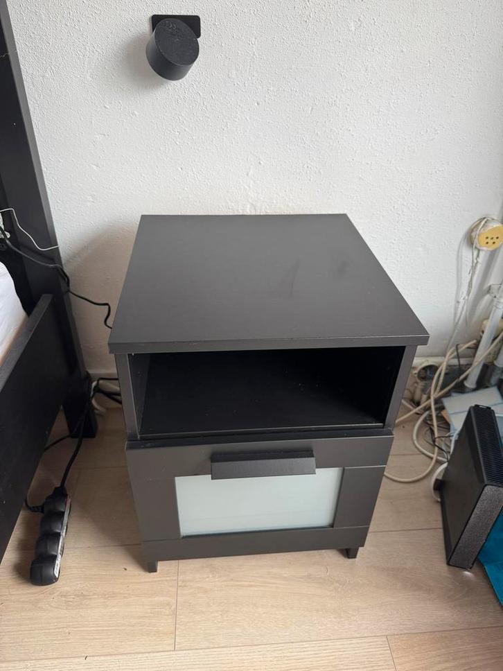 2x BRIMNES Nachtkastjes - Zwart (€20 p/s), Huis en Inrichting, Slaapkamer | Nachtkastjes, Gebruikt, Minder dan 55 cm, Minder dan 45 cm