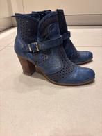 Blauwe leren/suede enkellaarsjes G.K. Mayer maat 40, Kleding | Dames, Ophalen of Verzenden, Gedragen, Blauw, Lage of Enkellaarzen