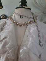 Vintage kunst parel ketting dubbel geregen