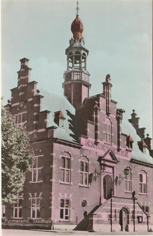 PURMEREND Stadhuis kl.f., Verzamelen, Ansichtkaarten | Nederland, Ongelopen, Noord-Holland, 1940 tot 1960, Verzenden