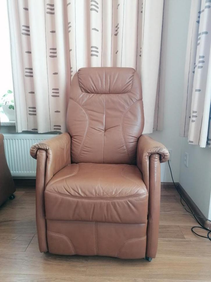 leren relax fauteuil, Huis en Inrichting, Fauteuils, Gebruikt, 50 tot 75 cm, 75 tot 100 cm, Ophalen of Verzenden