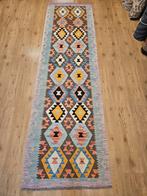 Handgeweven oosterse wollen kelim loper 280x80, Huis en Inrichting, Stoffering | Tapijten en Kleden, Info@SlatsAntiek.nl, Crème