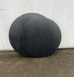 22 massief eiken houten tafelbladen zwart horeca bistro cafe, Antiek en Kunst, Ophalen