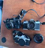 3 oude cameras en een nikon lens, Audio, Tv en Foto, Fotocamera's Analoog, Ophalen of Verzenden, Spiegelreflex, Nikon