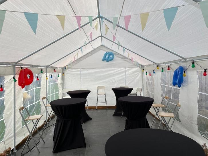 Te huur: semi-professionele partytent 8x4, Tuin en Terras, Partytenten, Zo goed als nieuw, Partytent, 2 meter of meer, 8 meter of meer