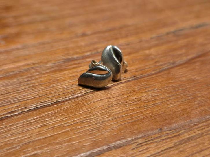 Leuke zilveren oorbellen mat/glans, Sieraden, Tassen en Uiterlijk, Oorbellen, Zo goed als nieuw, Zilver, Zilver, Ophalen of Verzenden