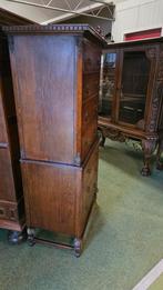 Engelse hoge eiken  ladekast, Antiek en Kunst, Antiek | Meubels | Kasten, Ophalen