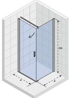 Douchecabine rookglas ca. 90x90 matzwart profiel, Huis en Inrichting, Ophalen, Zo goed als nieuw