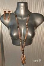Manouk- ketting met schelp + oorhangers, Overige materialen, Bruin, Verzenden, Nieuw