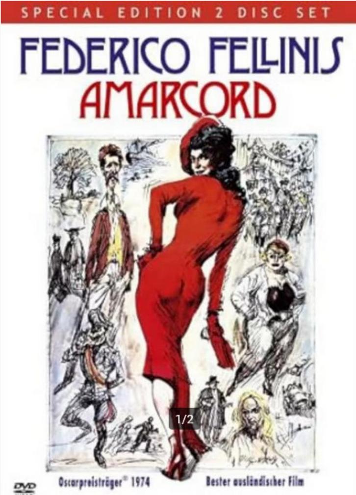 2X DVD FEDERICO FELLINI'S AMARCORD SPECIALE EDITIE, Cd's en Dvd's, Dvd's | Filmhuis, Zo goed als nieuw, Overige gebieden, Alle leeftijden