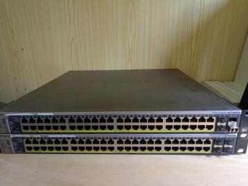 2x Netgear Prosafe GS748TPS 48 port PoE switch beschikbaar voor biedingen