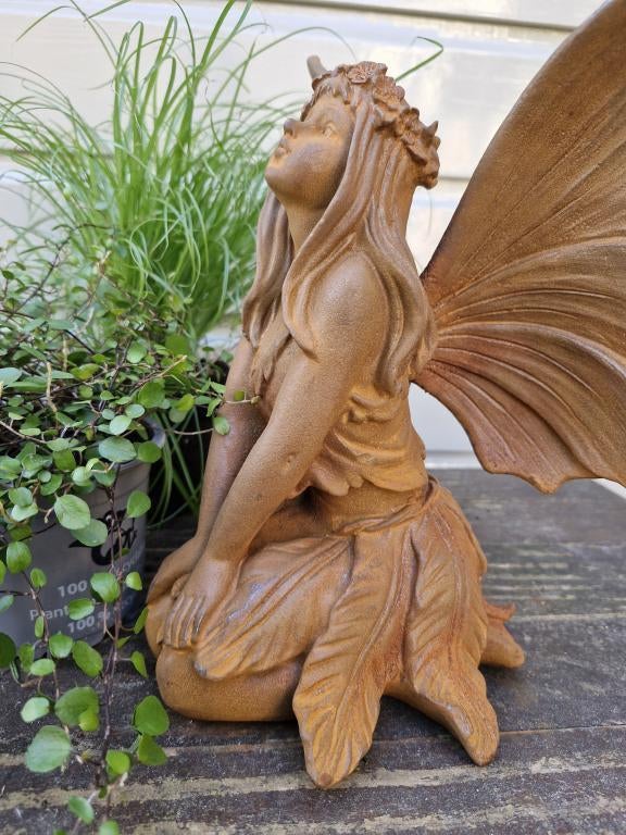 Engel - elf tuinbeeld, Tuin en Terras, Tuinbeelden, Ophalen of Verzenden, Atw, Metaal, Atw