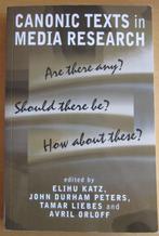 Canonic texts in media research, Boeken, Studieboeken en Cursussen, Diverse auteurs, Zo goed als nieuw, Verzenden, WO
