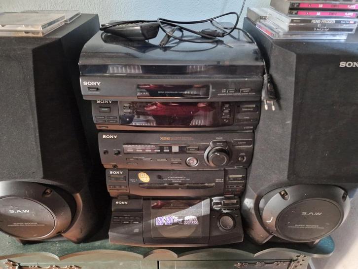 Vintage Stereo Installatie met CD, Cassette & LP, Audio, Tv en Foto, Stereo-sets, Gebruikt, Cassettedeck, Cd-speler, Tuner of Radio