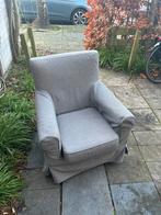 Grijze Ektorp hoes + kussen voor IKEA fauteuil, Huis en Inrichting, Fauteuils, Ophalen of Verzenden, Gebruikt, Stof, 75 tot 100 cm