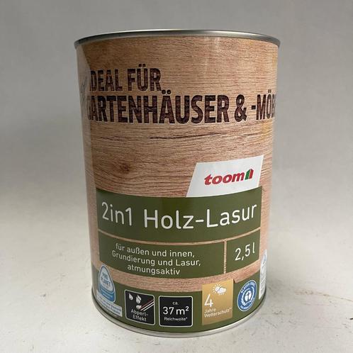 Toom 2 in 1 Hout Lak Binnen Buiten Hardhout Palissander 2.5L, Doe-het-zelf en Verbouw, Verf, Beits en Lak, Nieuw, Lak, Minder dan 5 liter