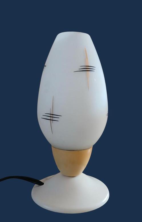 klein tafellampje, glas, vintage, jaren 50 / 60, Huis en Inrichting, Lampen | Tafellampen, Gebruikt, Minder dan 50 cm, Glas, Ophalen of Verzenden