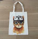 Canvas schoudertas met afbeelding van een poes., Ophalen of Verzenden, Zo goed als nieuw