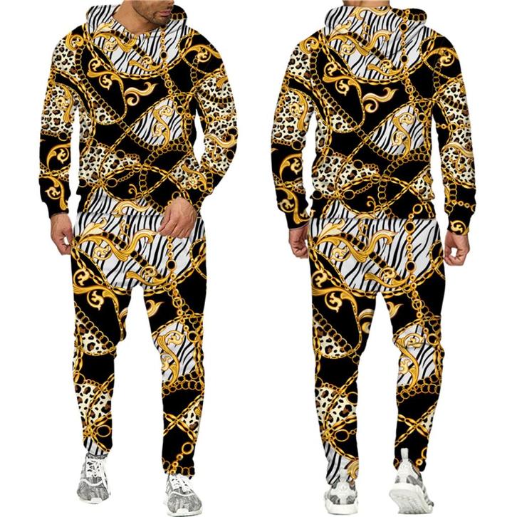 Heren barok joggingpak 2 / zwart gouden luxe trainingspak, Kleding | Heren, Sportkleding, Nieuw, Algemeen, Overige maten, Overige kleuren