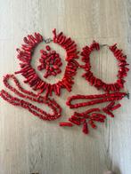 Rode koraal kralen / vintage sieraden, Ophalen of Verzenden, Zo goed als nieuw