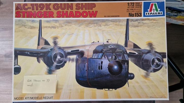 AC-119K GUN SHIP STINGER SHADOW, Hobby en Vrije tijd, Modelbouw | Vliegtuigen en Helikopters, Zo goed als nieuw, Vliegtuig, 1:72 tot 1:144