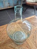 Glazen vaas / gistfles blauwgroene tint, Ophalen, Gebruikt, Overige kleuren, Glas