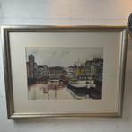 Oude Aquarel Turfsingel Groningen gesigneerd, Antiek en Kunst, Ophalen of Verzenden