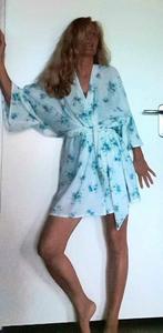 Kimono van vintage stof met blauwe bloemen ca mt 36 38 2212, -, -, Nieuw, Ophalen of Verzenden