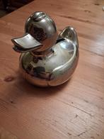 Verzilverde spaarpot eend, Ophalen of Verzenden, Gebruikt, Dier