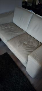 Crème 2 persoons bank, Huis en Inrichting, Banken | Sofa's en Chaises Longues, Ophalen, Gebruikt, 75 tot 100 cm, Tweepersoons
