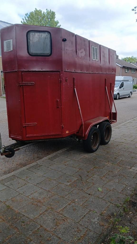 2 paards trailer, Dieren en Toebehoren, Paarden en Pony's | Trailers en Aanhangwagens, Gebruikt, 2-paards trailer, Hout, Ophalen
