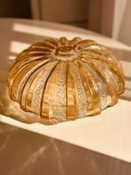 Vintage plafonniere Sunburst Flushmount plafondlamp persglas, Ophalen of Verzenden, Gebruikt, Glas, Midcentury, vintage, retro , jaren70, jarenzeventig, amberglas