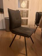 4 Grijze Haco Eetkamerstoelen met Kussen, Huis en Inrichting, Stoelen, Ophalen, Gebruikt, Vier, Stof