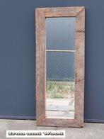 Wagonplanken spiegel van hardhout - afm 139 x 57, Nieuw, 100 tot 150 cm, Rechthoekig, 50 tot 75 cm