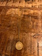 Goudkleurig ketting met munt hanger, Ophalen of Verzenden, Zo goed als nieuw, Goud, Met hanger