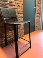 Vegan Leather Bar Hocker dark brown chair stoel bar bruin, Ophalen, Gebruikt, Met voetsteun, 60 tot 90 cm