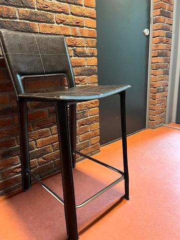 Vegan Leather Bar Hocker dark brown chair stoel bar bruin beschikbaar voor biedingen