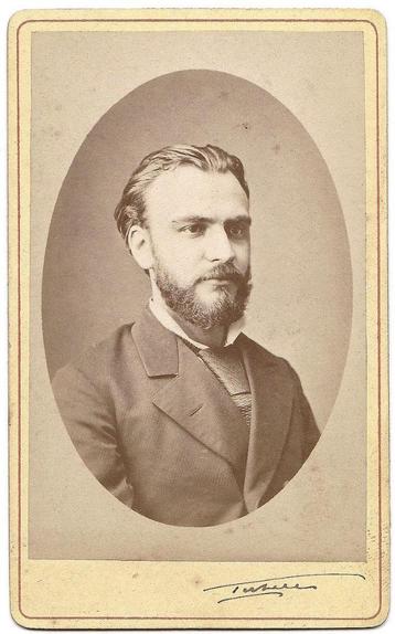 CDV - Portret Man Snor Baard in Ovaal - Handtekening - Foto beschikbaar voor biedingen