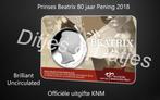Prinses Beatrix 80 jaar Penning 2018 in coincard KNM, Ophalen of Verzenden, Overige materialen