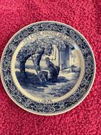 Delftsblauw bord met tekst “Het einde kroont het werk 1932”, Ophalen